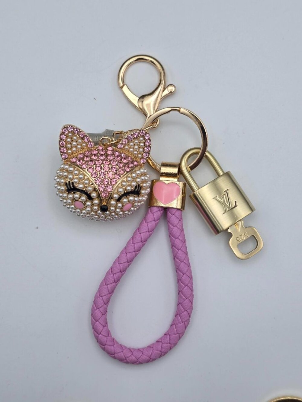 Authentic Louis Vuitton Gold Lock 🔒 Unbranded Fox Head Keychain Bag Charm LV